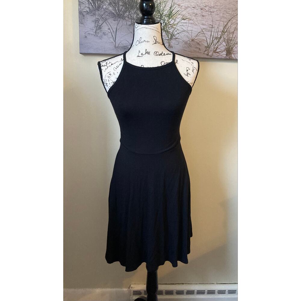Hollister women's black crisscross strap mini dress, size small